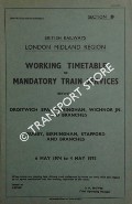 Working Timetable of Mandatory train services - Section D - Droitwich Spa, Birmingham, Wichnor Jn. and branches; Rugby, Birmingham, Stafford and branches - 6 May 1974 to 4 May 1975 by British Railways London Midland Region